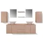 Conjunto de muebles de baño y lavabo 9 piezas beige de vidaXL, Muebles de baño - Ref: Foro24-272230, Precio: 363,19 €, Descue...