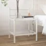 Transparent white glass metal bedside table 45x34.5x60.5cm by vidaXL, Nightstands - Ref: Foro24-325090, Price: 31,17 €, Disco...