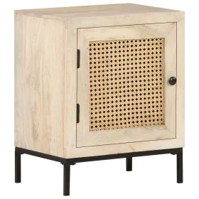 Solid mango wood and natural cane bedside table 40x30x50 cm by vidaXL, Nightstands - Ref: Foro24-323509, Price: 76,25 €, Disc...