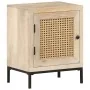 Solid mango wood and natural cane bedside table 40x30x50 cm by vidaXL, Nightstands - Ref: Foro24-323509, Price: 76,25 €, Disc...