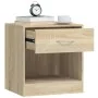 Nightstands 2 units with one drawer and oak shelf by vidaXL, Nightstands - Ref: Foro24-242546, Price: 53,76 €, Discount: %