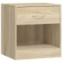 Mesitas de noche 2 unidades con un cajón y estante color roble de vidaXL, Mesitas de noche - Ref: Foro24-242546, Precio: 54,5...