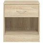 Mesitas de noche 2 unidades con un cajón y estante color roble de vidaXL, Mesitas de noche - Ref: Foro24-242546, Precio: 54,5...