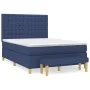 Box spring bed with blue fabric mattress 140x200 cm by , Beds and slatted bases - Ref: Foro24-3137483, Price: 530,65 €, Disco...