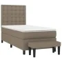 Cama box spring con colchón tela gris taupe 80x200 cm de , Camas y somieres - Ref: Foro24-3136873, Precio: 379,61 €, Descuent...