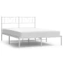 Metal bed frame with white headboard 120x200 cm by , Beds and slatted bases - Ref: Foro24-355510, Price: 94,91 €, Discount: %