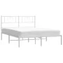 Estructura de cama de metal con cabecero blanca 120x200 cm de , Camas y somieres - Ref: Foro24-355510, Precio: 94,91 €, Descu...