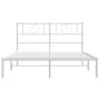 Estructura de cama de metal con cabecero blanca 120x200 cm de , Camas y somieres - Ref: Foro24-355510, Precio: 94,91 €, Descu...
