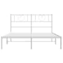 Metal bed frame with white headboard 120x200 cm by , Beds and slatted bases - Ref: Foro24-355510, Price: 94,91 €, Discount: %