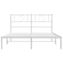 Estructura de cama de metal con cabecero blanca 140x190 cm de , Camas y somieres - Ref: Foro24-355512, Precio: 97,82 €, Descu...