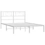 Estructura de cama de metal con cabecero blanca 120x200 cm de , Camas y somieres - Ref: Foro24-355510, Precio: 94,91 €, Descu...