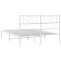 Metallbettgestell mit weißem Kopfteil 140x190 cm von , Betten und Lattenroste - Ref: Foro24-355512, Preis: 97,82 €, Rabatt: %
