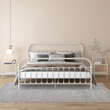 Bedside tables 2 units metal glass white and transparent by vidaXL, Nightstands - Ref: Foro24-325102, Price: 52,95 €, Discoun...