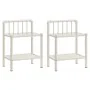 Bedside tables 2 units metal glass white and transparent by vidaXL, Nightstands - Ref: Foro24-325102, Price: 52,95 €, Discoun...