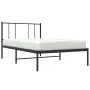 Bed frame with black metal headboard 80x200 cm by , Beds and slatted bases - Ref: Foro24-352471, Price: 60,50 €, Discount: %