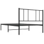 Bed frame with black metal headboard 80x200 cm by , Beds and slatted bases - Ref: Foro24-352471, Price: 60,50 €, Discount: %