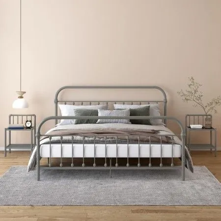 Nachttische 2 Einheiten aus Metall und grauem und schwarzem Glas von vidaXL, Nachttische - Ref: Foro24-325101, Preis: 45,11 €...