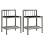 Mesitas de noche 2 unidades metal y vidrio gris y negro de vidaXL, Mesitas de noche - Ref: Foro24-325101, Precio: 45,11 €, De...