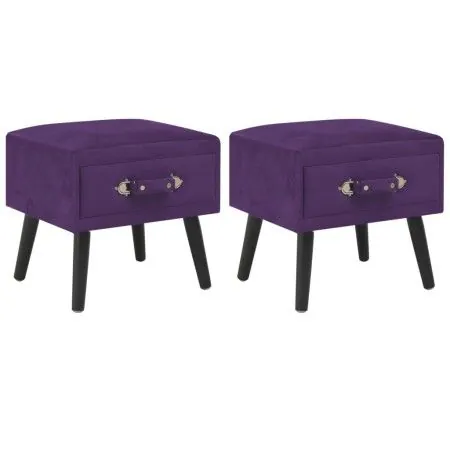 Nightstands 2 units 40x35x40cm dark purple velvet by vidaXL, Nightstands - Ref: Foro24-276385, Price: 123,63 €, Discount: %