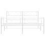 Estructura cama metal con cabecero y estribo blanco 140x200 cm de , Camas y somieres - Ref: Foro24-372345, Precio: 101,74 €, ...