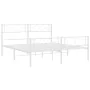 Estructura cama metal con cabecero y estribo blanco 140x200 cm de , Camas y somieres - Ref: Foro24-372345, Precio: 101,74 €, ...