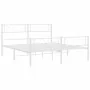 Metal bed frame with headboard and white footboard 140x200 cm by , Beds and slatted bases - Ref: Foro24-372345, Price: 101,63...