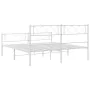 Estructura cama metal con cabecero y estribo blanco 140x200 cm de , Camas y somieres - Ref: Foro24-372345, Precio: 101,74 €, ...