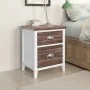 Nightstands with 2 drawers 2 units brown and white by vidaXL, Nightstands - Ref: Foro24-242042, Price: 67,70 €, Discount: %