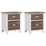Nightstands with 2 drawers 2 units brown and white by vidaXL, Nightstands - Ref: Foro24-242042, Price: 67,70 €, Discount: %