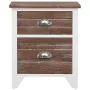 Nightstands with 2 drawers 2 units brown and white by vidaXL, Nightstands - Ref: Foro24-242042, Price: 67,70 €, Discount: %