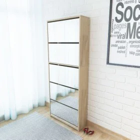Mueble zapatero 5 cajones con espejo roble 63x17x169,5 cm by vidaXL, Shoe racks and shoe organizers - Ref: Foro24-273937, Pri...