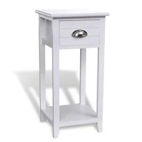 Weißer Nachttisch mit 1 Schublade von vidaXL, Nachttische - Ref: Foro24-242040, Preis: 49,37 €, Rabatt: %