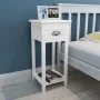 Mesita de noche con 1 cajón blanca de vidaXL, Mesitas de noche - Ref: Foro24-242040, Precio: 51,45 €, Descuento: %