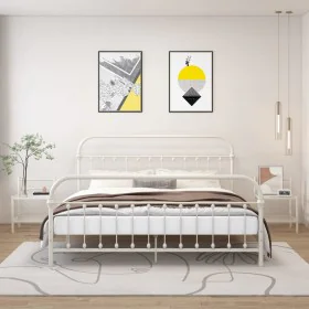 Nightstands 2 units metal white and transparent glass by vidaXL, Nightstands - Ref: Foro24-325094, Price: 51,24 €, Discount: %