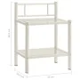 Nachttische 2 Einheiten aus weißem Metall und transparentem Glas von vidaXL, Nachttische - Ref: Foro24-325094, Preis: 51,23 €...