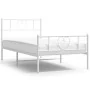 White metal bed frame with headboard and footboard 100x190 cm by , Beds and slatted bases - Ref: Foro24-355524, Price: 66,74 ...