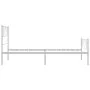 White metal bed frame with headboard and footboard 100x190 cm by , Beds and slatted bases - Ref: Foro24-355524, Price: 66,74 ...