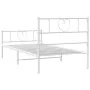 White metal bed frame with headboard and footboard 100x190 cm by , Beds and slatted bases - Ref: Foro24-355524, Price: 66,74 ...
