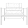Metallbettgestell mit Kopf- und Fußteil weiß 100x200 cm von , Betten und Lattenroste - Ref: Foro24-372241, Preis: 71,83 €, Ra...