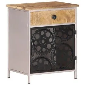 Mesita de noche de madera de mango rugosa 40x30x50 cm de vidaXL, Mesitas de noche - Ref: Foro24-323738, Precio: 74,96 €, Desc...