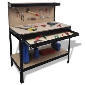 Workbench with tabletop and drawer by vidaXL, Work tables - Ref: Foro24-141769, Price: 141,65 €, Discount: %