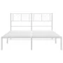 Estructura de cama de metal con cabecero blanca 150x200 cm de , Camas y somieres - Ref: Foro24-372230, Precio: 99,01 €, Descu...