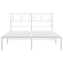 Metal bed frame with white headboard 150x200 cm by , Beds and slatted bases - Ref: Foro24-372230, Price: 99,01 €, Discount: %
