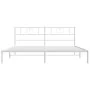 Metal bed frame with white headboard 193x203 cm by , Beds and slatted bases - Ref: Foro24-355518, Price: 106,06 €, Discount: %