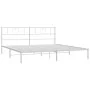 Metal bed frame with white headboard 193x203 cm by , Beds and slatted bases - Ref: Foro24-355518, Price: 106,06 €, Discount: %