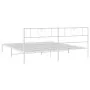Metal bed frame with white headboard 193x203 cm by , Beds and slatted bases - Ref: Foro24-355518, Price: 106,06 €, Discount: %