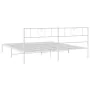 Metal bed frame with white headboard 193x203 cm by , Beds and slatted bases - Ref: Foro24-355518, Price: 106,06 €, Discount: %