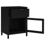 Mesita de noche negra acero y vidrio 40x30x54,5 cm de vidaXL, Mesitas de noche - Ref: Foro24-336052, Precio: 96,24 €, Descuen...
