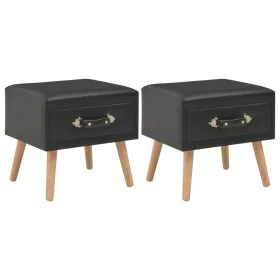Mesitas de noche 2 unidades 40x35x40 cm cuero sintético negro de vidaXL, Mesitas de noche - Ref: Foro24-276381, Precio: 100,6...