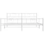 Metal bed frame with headboard and footboard white 193x203 cm by , Beds and slatted bases - Ref: Foro24-355536, Price: 129,68...